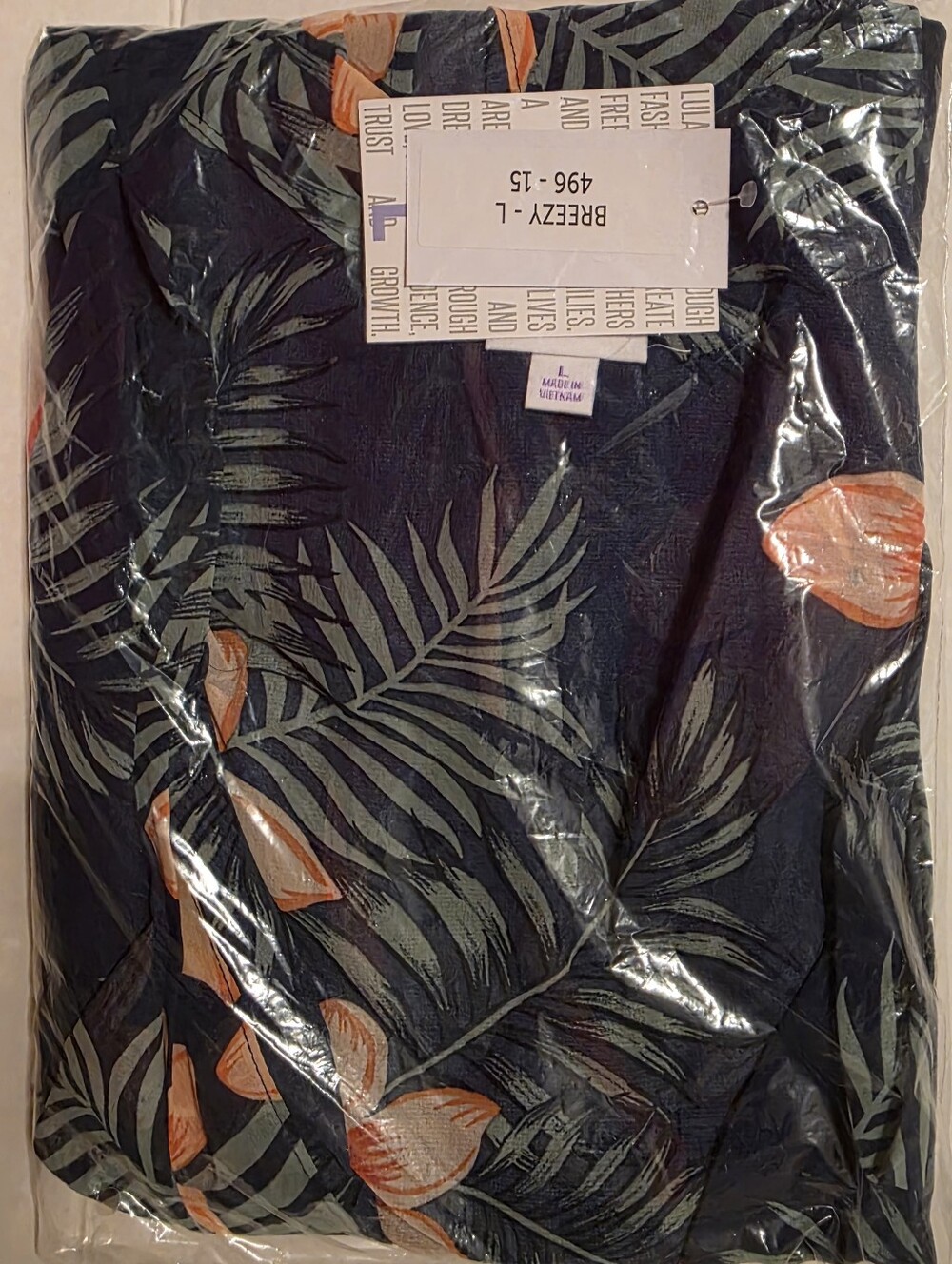LuLaRoe NWT Blue Floral Sheer Swim Coverup Size Large Retail$50 - Picture 3 of 5